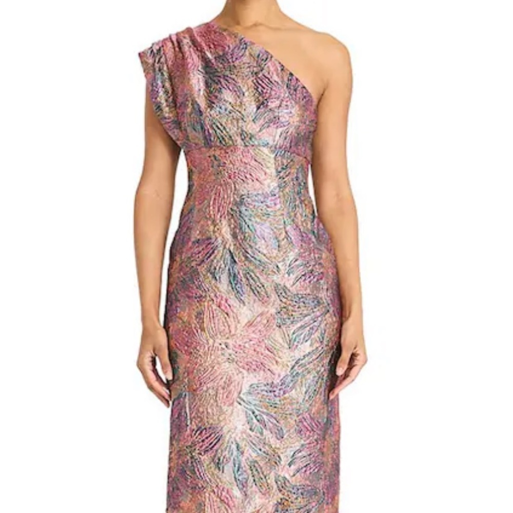 Maggy London Multicolor One Shoulder Dress